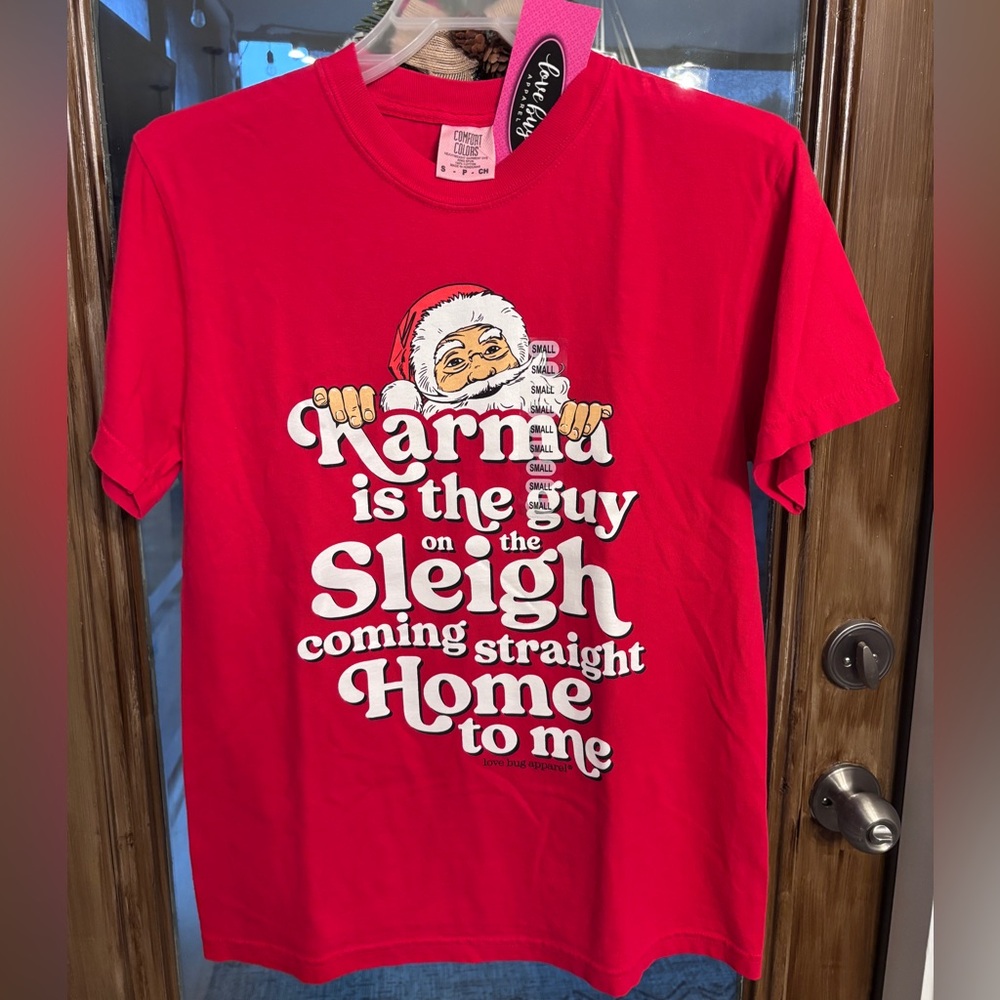Comfort Colors Christmas Taylor Swift themed tee, size S